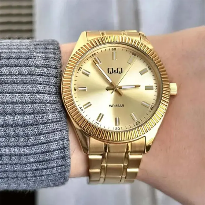 Q&Q Japan Quartz Gold 40mm Dial Gold-tone Men's Watch- QZ48J010Y